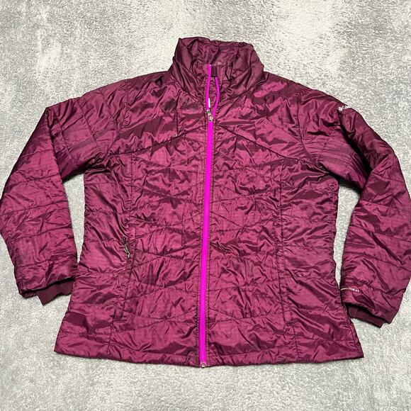 Columbia Coat Womens 1X Omni Heat Puffer Jacket Quilted Maroon *** - Picture 1 of 9